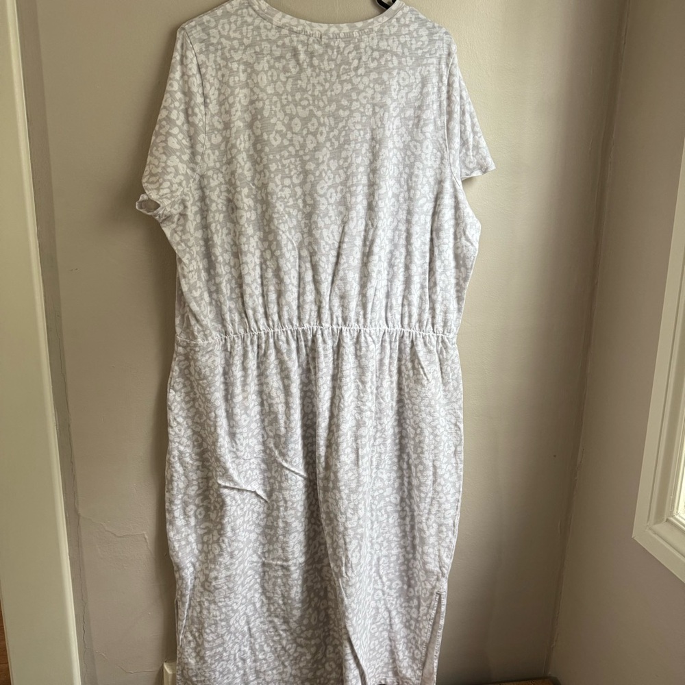 Old Navy White & Gray Animal Print 100% cotton Midi Dress XXL - Picture 2 of 11